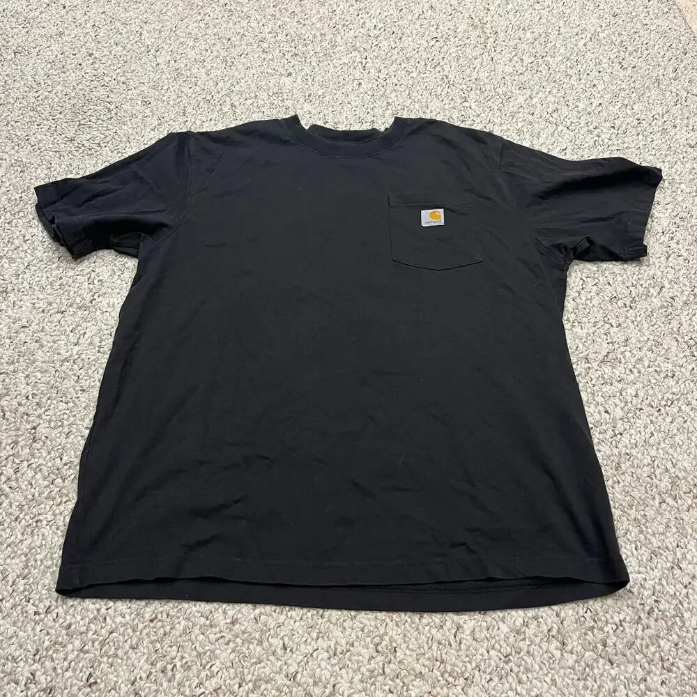 Carhartt Men's Short Sleeve Tee Sz L Loose Fit Dark Gray Cotton Workwear